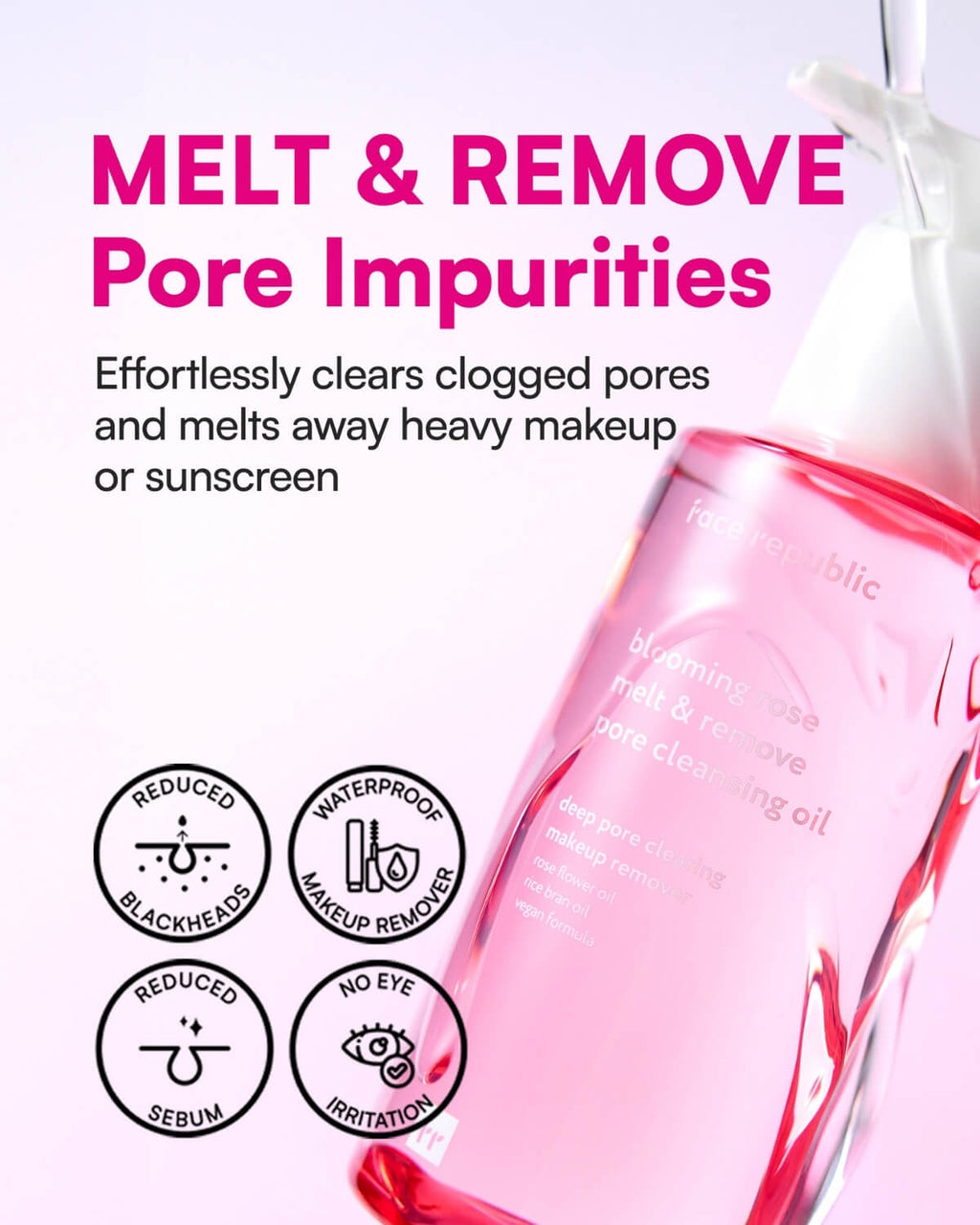 Face Republic Blooming Rose Melt & Remove Pore Cleansing Oil