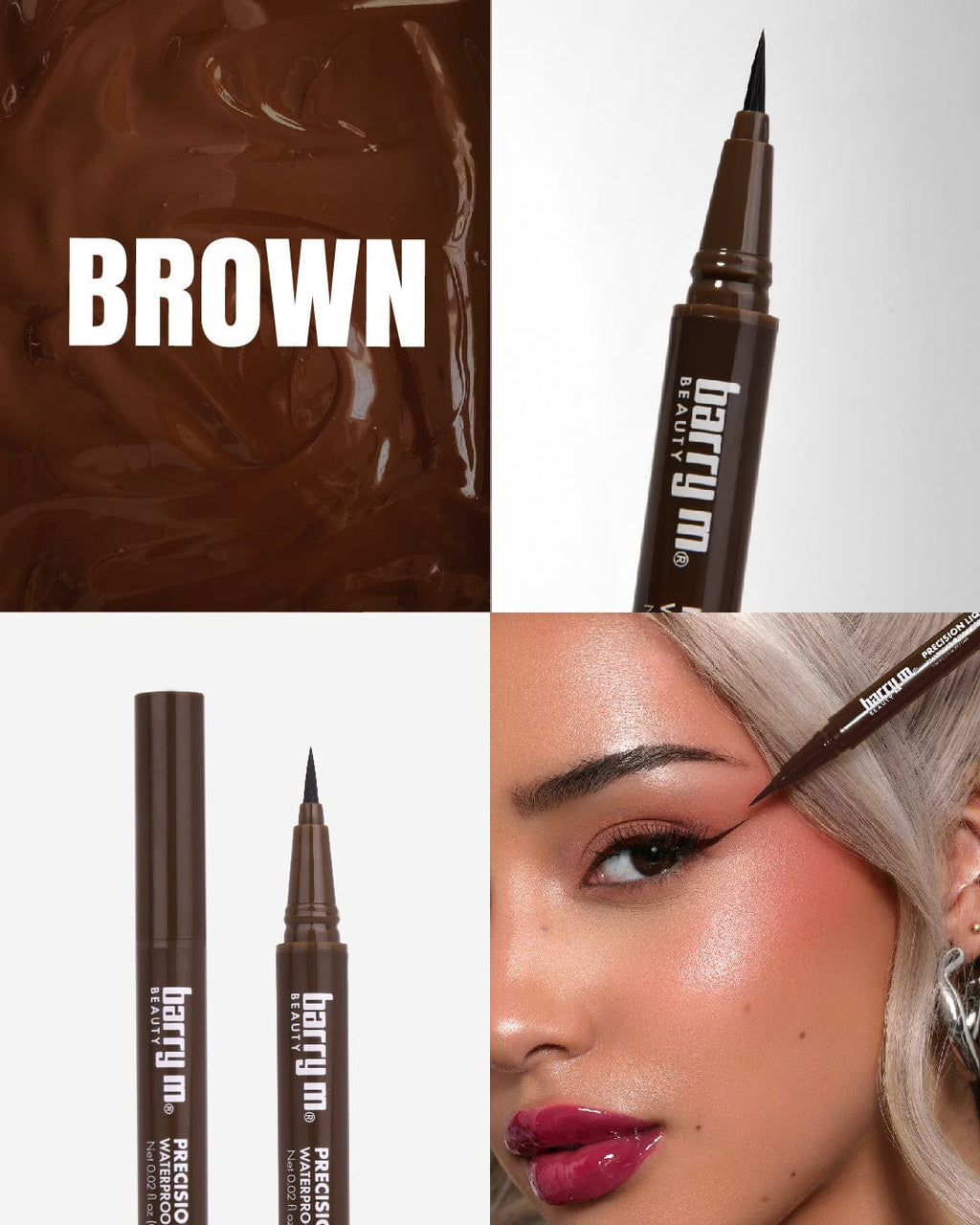 Precision Liquid Liner Waterproof Brush Tip Pen | Brown