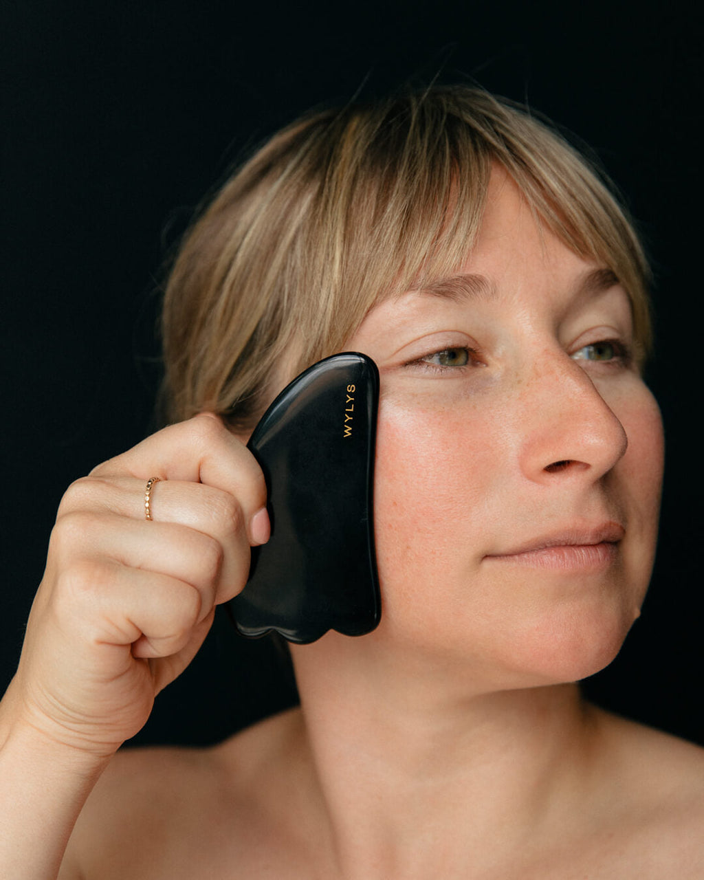Wylys Black Obsidian Gua Sha + Face Roller Set