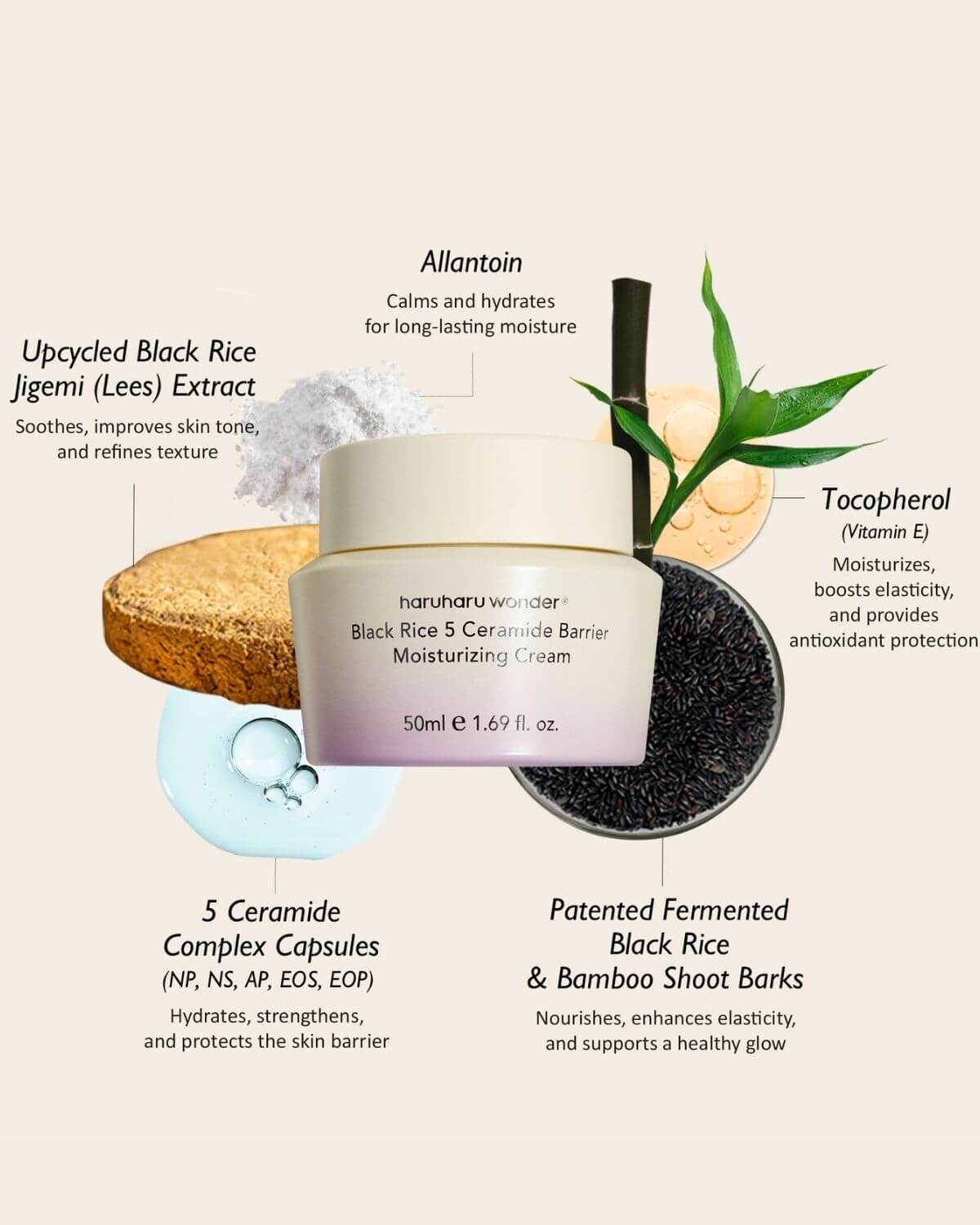 haruharu wonder Black Rice 5 Ceramide Barrier Moisturizing Cream